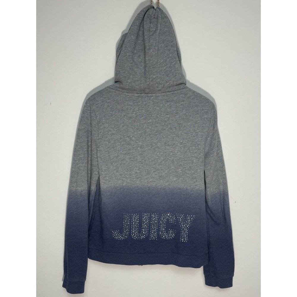 Juicy Couture Y2K Jacket Rhinestone Logo Full Zip Tracksuit Hoodie Ombre Bling